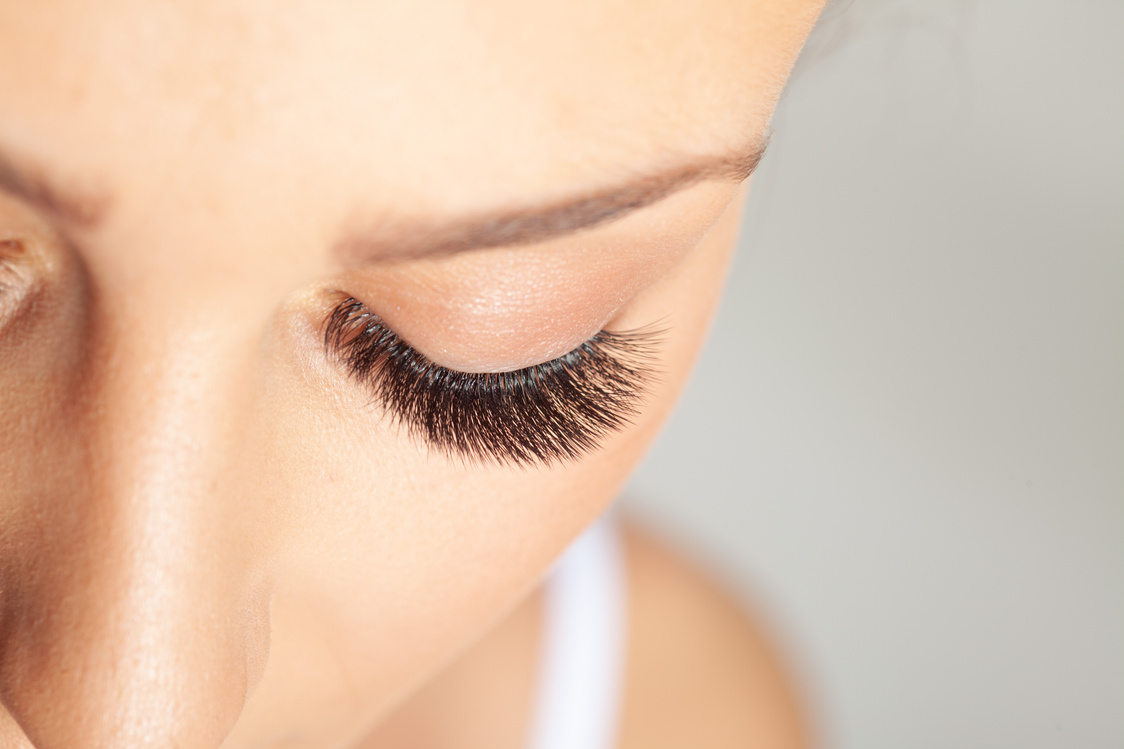 Woman Eyes with Long Eyelashes. Eyelash Extension. Beautiful Lashes.